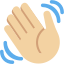 waving hand: medium-light skin tone